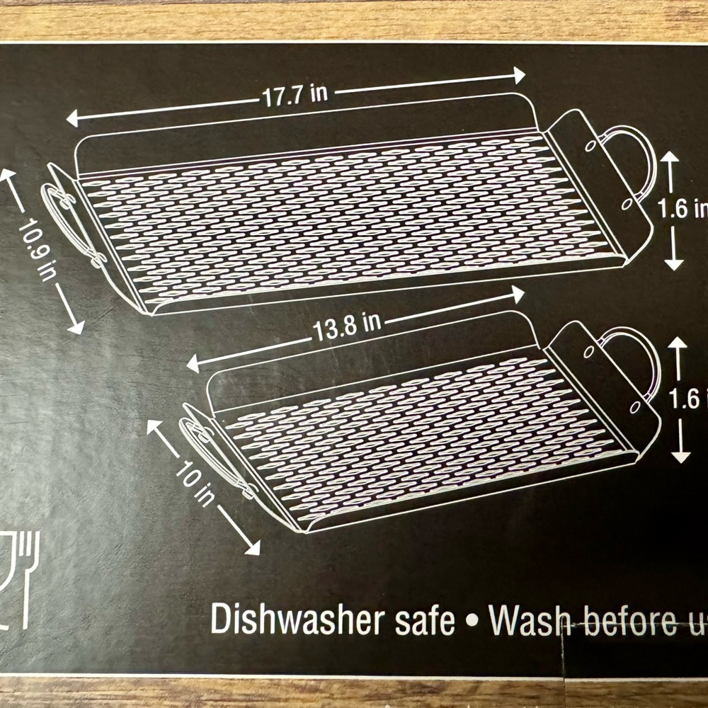 Linkfair Grill Stainless BBQ Steel Baskets Set of 2 - Picture 3 of 4